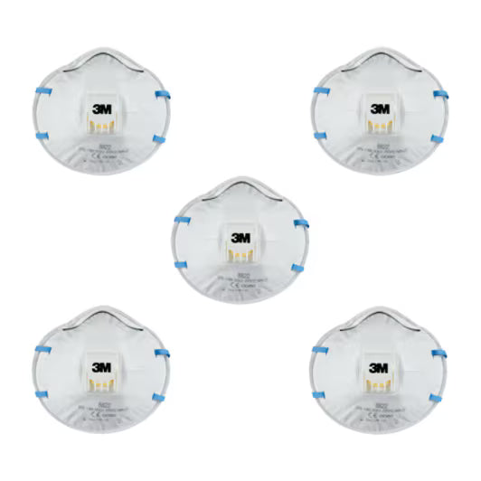 3M™ Atemschutzmaske zum manuellen und maschinellen Schleifen 8822, FFP2, Ventil, 5 Stück/Packung