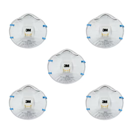 3M™ Atemschutzmaske zum manuellen und maschinellen Schleifen 8822, FFP2, Ventil, 5 Stück/Packung