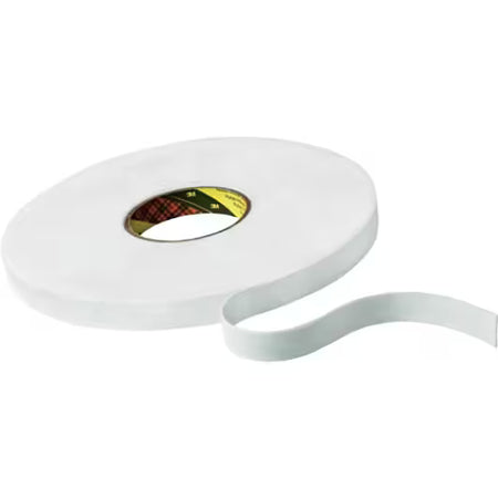3M™ Doppelseitiges Schaumstoffklebeband 9508W, Weiß, 19 mm x 66 m, 0.8 mm
