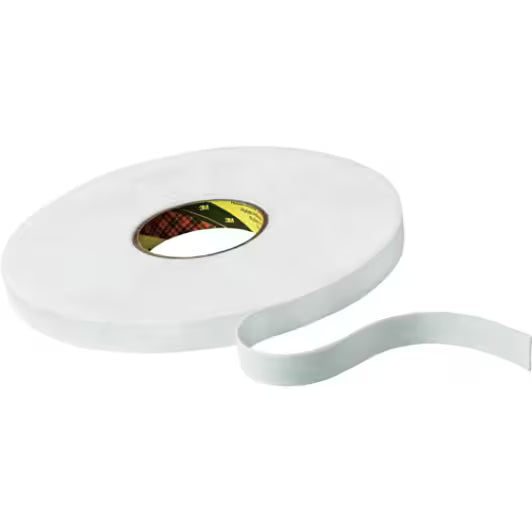 3M™ Doppelseitiges Schaumstoffband 9508W, Weiß, 1500 mm x 66 m, 0.8 mm