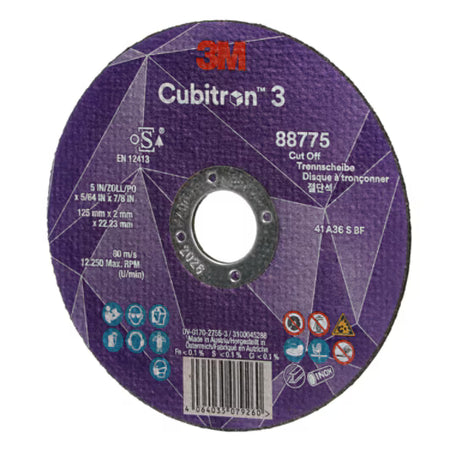 3M™ Cubitron™ 3 Trennscheibe, 88775, 36+, T41, 125 mm x 2 mm x 22,23 mm, EN, 25 Stück/Packung, 50 Stück/Karton