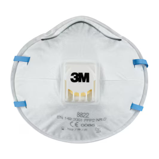 3M™ Atemschutzmaske zum manuellen und maschinellen Schleifen 8822, FFP2, Ventil, 5 Stück/Packung