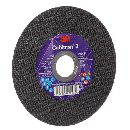 3M™ Cubitron™ 3 Trennscheibe, 86647, 60+, T41, 125 mm x 1 mm x 22,23 mm, EN, 25 Stück/Packung, 50 Stück/Karton