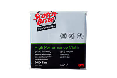 Scotch-Brite™ Hochleistungs-Mikrofasertuch 2011, Blau, 360 mm x 360 mm, 50 Stück/Packung, 8 Packungen/Karton