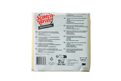 Scotch-Brite™ Hochleistungs-Mikrofasertuch 2011, Gelb, 360 mm x 360 mm, 50 Stück/Packung, 8 Packungen/Karton