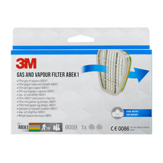3M™ Gas- und Dämpfefilter 6059, ABEK1 für 6000er- und 6500er-Serie, 1 Paar/Pack