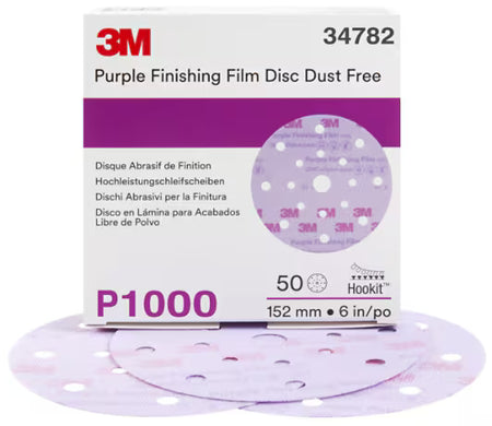 3M™ Hookit™ Schleifscheibe Purple Finishing Film 260L, 150 mm, 17-Loch, P1000, 34782