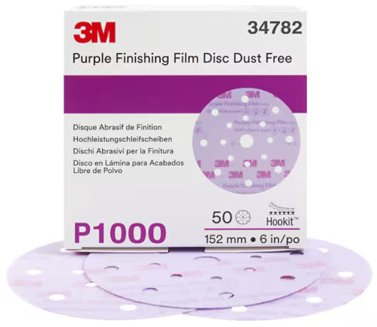 3M™ Hookit™ Schleifscheibe Purple Finishing Film 260L, 150 mm, 17-Loch, P1000, 34782