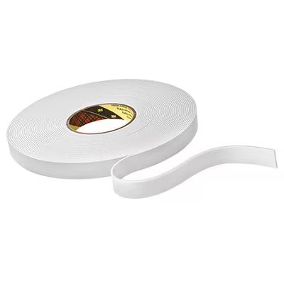 3M™ Doppelseitiges Schaumstoffklebeband 9515W, Weiß, 12 mm x 33 m, 1.5 mm