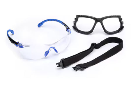 3M™ Solus™ 1000 Schutzbrille, blau/schwarzer Rahmen, Scotchgard™ Anti-Beschlag und kratzfeste Beschichtung (K&N), klare Scheiben, Schaumstoffdichtung und Kopfband, S1101SGAFKT-EU, 20/Karton