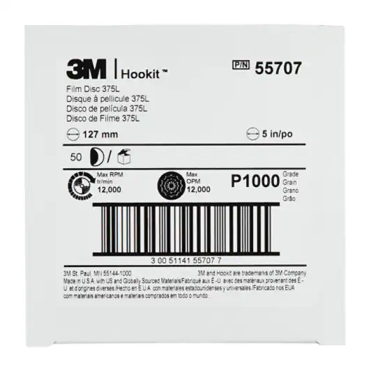 3M™ Hookit™ Filmschleifscheibe 375L, 150 mm, 15 Loch, P1500, PN86706