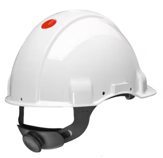 3M™ Schutzhelm, Uvicator, Ratschenverschluss, ohne Belüftung, 1000 V dielektrisch, Leder-Schweißband, weiß, G3001MUV1000V-VI