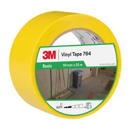3M™ Vinylband für allgemeine Anwendungen 764, Gelb, 50 mm x 33 m, 0.13 mm, einzeln und handlich verpackt