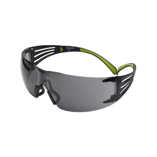 3M™ SecureFit™ 400 Schutzbrille, schwarz/grüner Rahmen, kratzfest/beschlagfrei, graue Gläser, SF402AS/AF-EU