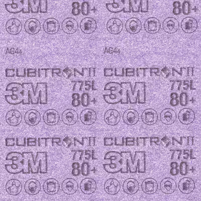 3M™ Cubitron™ II Stikit™ Film-Blatt 775L, 80+, 3 MIL, 300 mm x 350 mm, 30/Packung, 150 Stück/Karton