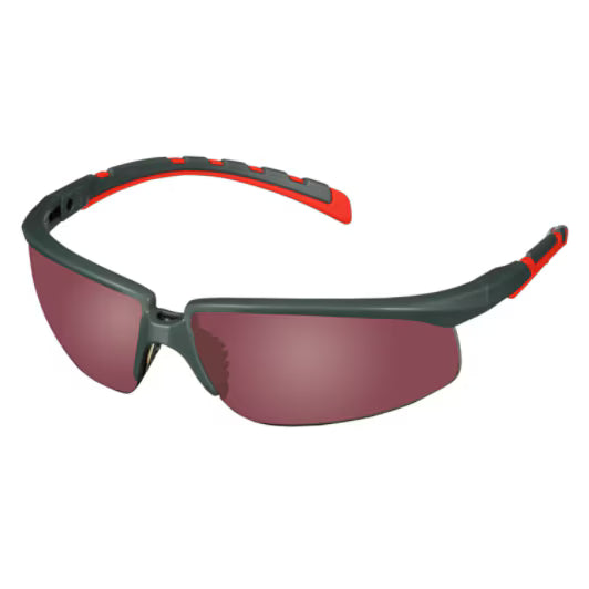 3M™ Solus™ 2000 Serie, S2024AS-RED, grau/rote Bügel, verspiegelte rote, kratzfeste Gläser, 20/Karton