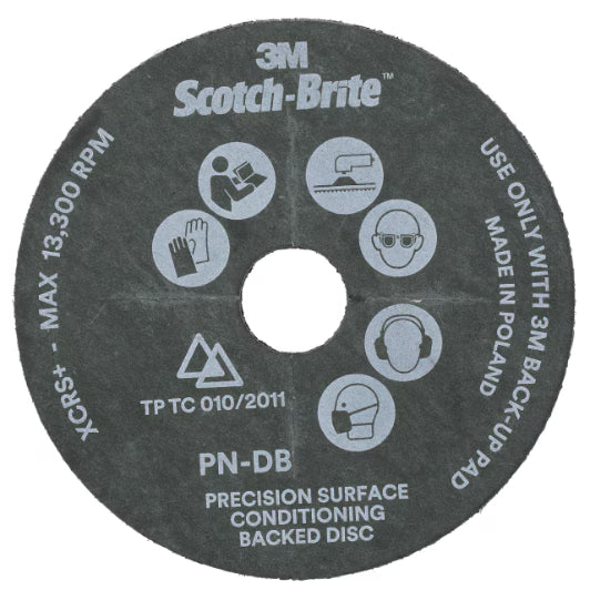 Scotch-Brite™ Precision Surface Conditioning Scheibe mit langlebiger Unterlage, PN-DB, extra grob, 100 mm x 16 mm, 10/Karton, 40 Stück/Karton