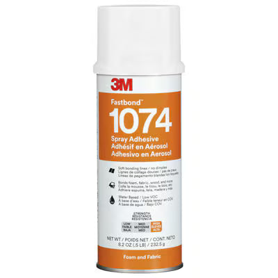 3M™ Fastbond™ Schaum- und Textilklebstoff auf Wasserbasis 1074, VOC-Gehalt niedrig <6 %, neutral, Nettogewicht 8,2 oz, 6 Dosen/Karton