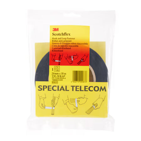3M™ 3M™ Scotchflex™ Klettband, Schwarz, 20 mm x 10 m, 0,82 mm