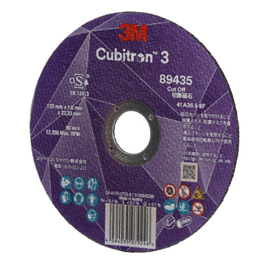 3M™ Cubitron™ 3 Trennscheibe, 89435, 60+, T41, 155 mm x 1 mm x 1,6 mm, EN, 25 Stück/Packung, 50 Stück/Karton