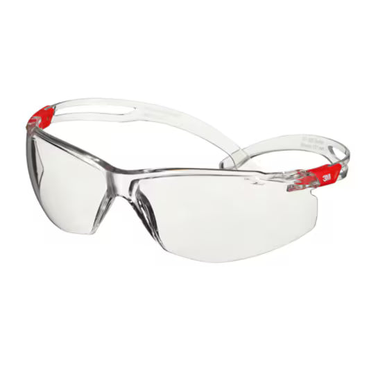 3M™ SecureFit™ 500 Schutzbrille, transparente und rote Fassung, Scotchgard™ Anti-Beschlag- und Kratzschutzbeschichtung (K&N), klare Gläser, SF501SGAF-RED-EU, 20/Karton