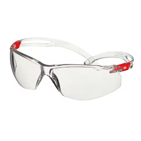 3M™ SecureFit™ 500 Schutzbrille, transparente und rote Fassung, Scotchgard™ Anti-Beschlag- und Kratzschutzbeschichtung (K&N), klare Gläser, SF501SGAF-RED-EU, 20/Karton