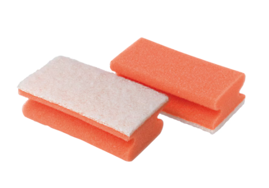 Scotch-Brite™ Synthetischer Schwamm mit Griff 106, Rot/Weiß, 70 mm x 130 mm, 10/Packung