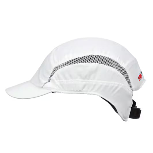 3M™ First Base™ 3 Anstoßkappe 2030604, Classic, Weiß, kurzer Schirm, 55 mm
