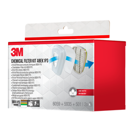 3M™ Filtersatz 6004-1, ABEK1P3 Kombinationsfilter (2x6059, 2x5935, 2x501)