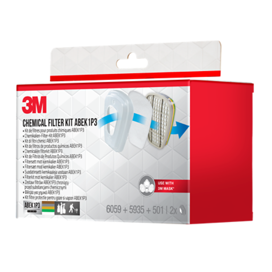 3M™ Filtersatz 6004-1, ABEK1P3 Kombinationsfilter (2x6059, 2x5935, 2x501)