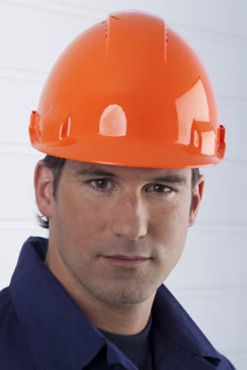 3M™ Schutzhelm, Uvicator, Ratschenverstellung, unbelüftet, 440 V dielektrisch, Schweißband aus Kunststoff, orange, G3001NUV-OR