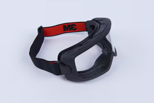 3M™ GoggleGear™ Schutzbrille der Serie 3000, TPV-Rahmen, klare Scotchgard™ Antibeschlag-Scheibe, Premium-Textilband, GG3301-SGAF EU
