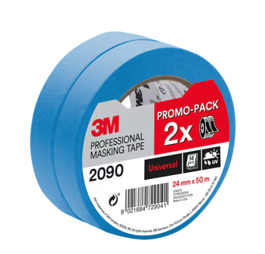 ScotchBlue™ Mehrzweck-Abdeckband 2090, 24 mm x 50 m, 2 Rollen/Packung, 100% PEFC, SGSCH-PEFC-COC-110078