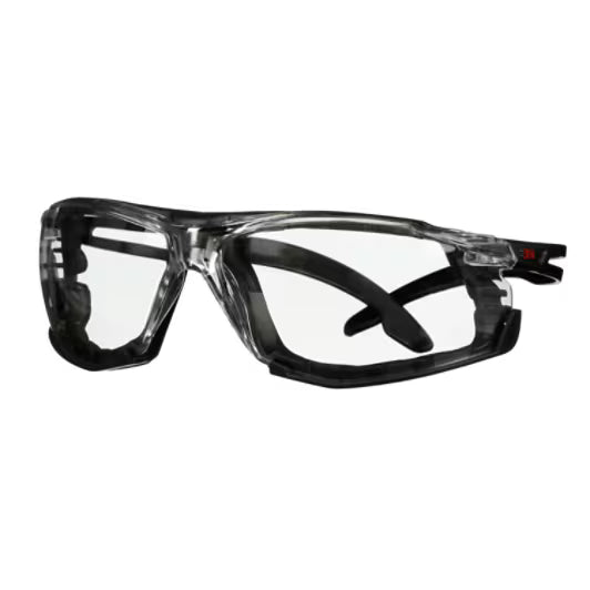 3M™ SecureFit™ 500 Schutzbrille, schwarzer Rahmen, Schaumstoff, Scotchgard™ Anti-Beschlag- und Anti-Kratz-Beschichtung (K&N), klare Scheiben, SF501SGAF-BLK-FM-EU, 20/Karton