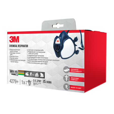 3M™ Wartungsfreie Halbmaske, 4279+, FFABEK1P3 D Filter, 1 Stück/Packung