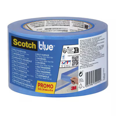 ScotchBlue™ Multi-Oberflächen-Klebeband, 24 mm x 41 m, 3 Rollen/Packung, 100 % PEFC, SGSCH-PEFC-COC-110078