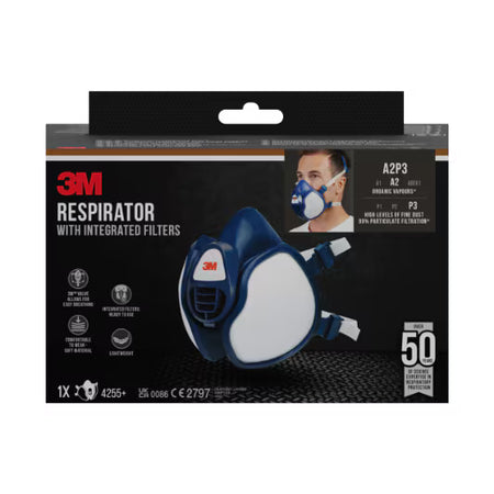 3M™ Wartungsfreie Halbmaske, 4255+, FFA2P3R D Filter, 1/Pack
