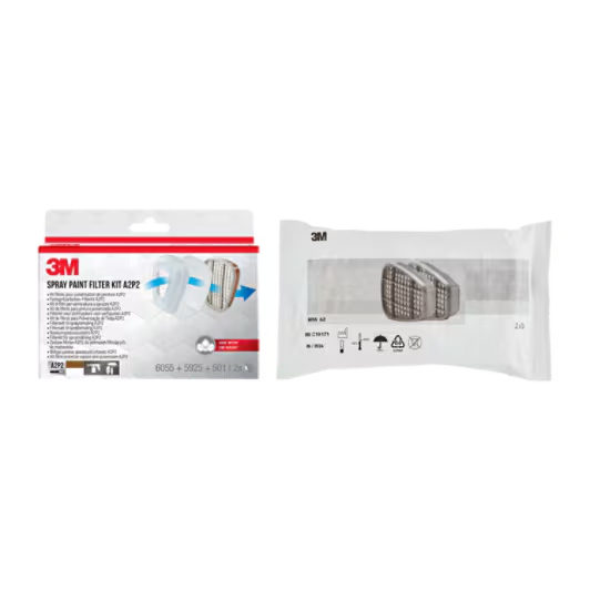 3M™ Filterset für Masken der Serie 6000, 6002BC1, A2P2, (2 x 6055 A2 + 2 x 5925 P2 + 2 x 501 Halter), 4er-Pack/Karton