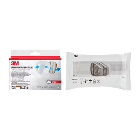 3M™ Filterset für Masken der Serie 6000, 6002BC1, A2P2, (2 x 6055 A2 + 2 x 5925 P2 + 2 x 501 Halter), 4er-Pack/Karton