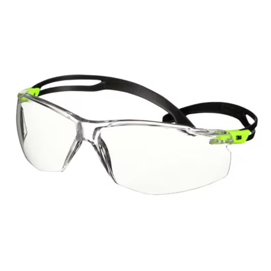 3M™ SecureFit™ 500 Schutzbrille, grüner Rahmen, Scotchgard™ Antibeschlag- und Antikratz-Beschichtung (K&N), klare Scheiben, SF501SGAF-GRN-EU, 20/Karton