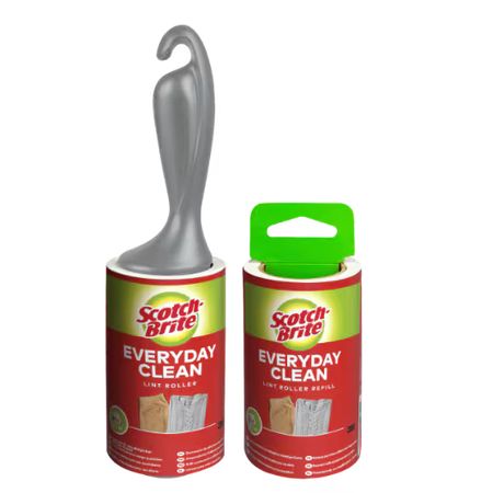 Scotch-Brite™ Everyday Clean Fusselroller für den täglichen Gebrauch + Fusselroller für den täglichen Gebrauch Nachfüllung, 56 Blatt pro Stück, 1/Packung