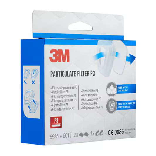 3M™ Feinstaubfilter 5935, 2 Paar 5935 Filter + 1 Paar 501 Filterhalter/Packung