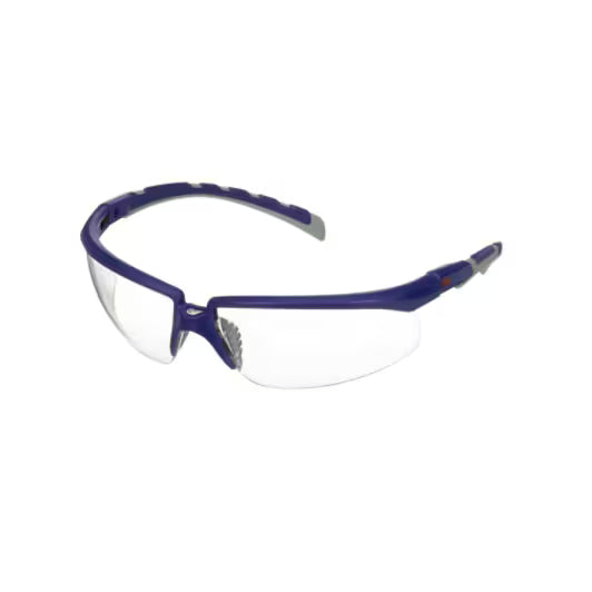 3M™ Solus™ Serie 2000, S2001AF-BLU, blau-graue Bügel, klare Anti-Beschlag-/Kratzschutzgläser, 20/Karton