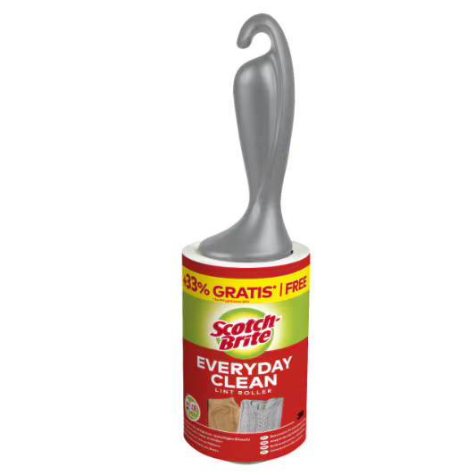 Scotch-Brite™ Everyday Clean Fusselrolle für den täglichen Gebrauch, Aktionspackung mit 75 Blatt (56 + 33% gratis), 1/Verpackung