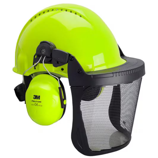 3M™ Forsthelm-Kombination, G3000 Hi-Viz-Helm, H31 Gehörschutz, V5J Gitterschutz, G3000NGB31V5J