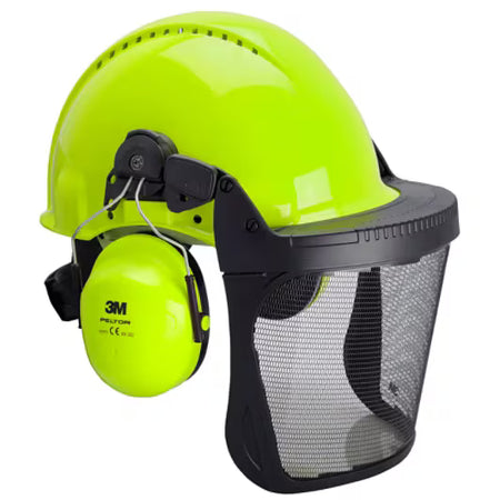 3M™ Forsthelm-Kombination, G3000 Hi-Viz-Helm, H31 Gehörschutz, V5J Gitterschutz, G3000NGB31V5J