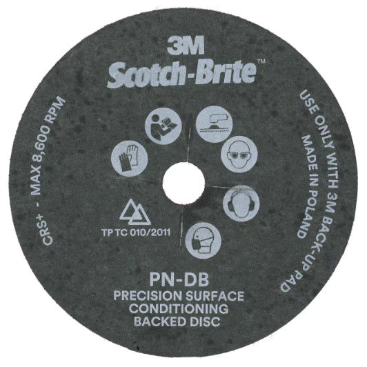 Scotch-Brite™ Precision Surface Conditioning Scheibe mit Trägermaterial, PN-DB, Coarse, 178 mm x 22.23 mm, geschlitzt 10 St./Karton