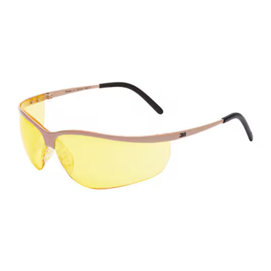 3M™ Metaliks™ Schutzbrille, Metallgestell, kratzfest/beschlagfrei, bernsteinfarbene Gläser, 71461-00002