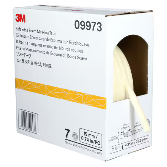 3M™ Soft Edge Schaumstoff-Abdeckband, 19 mm, 09973