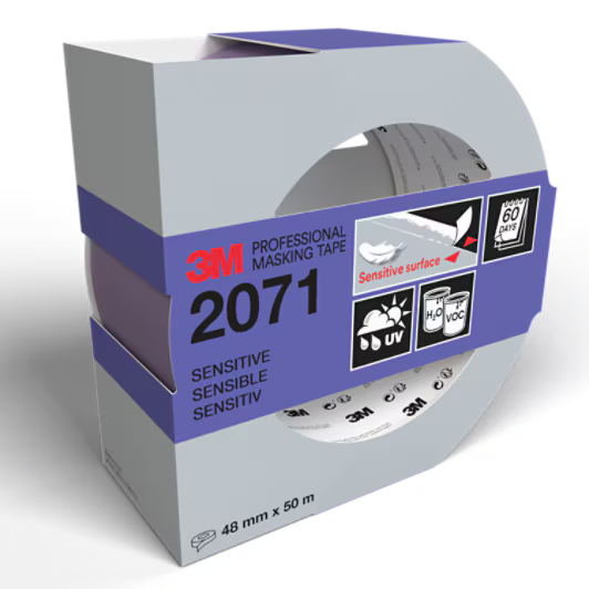 3M™ Professional Abdeckband 2071, Empfindliche Oberflächen, 48 mm x 50 m, 1 Rolle/Packung, 100% PEFC, SGSCH-PEFC-COC-110078